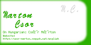 marton csor business card